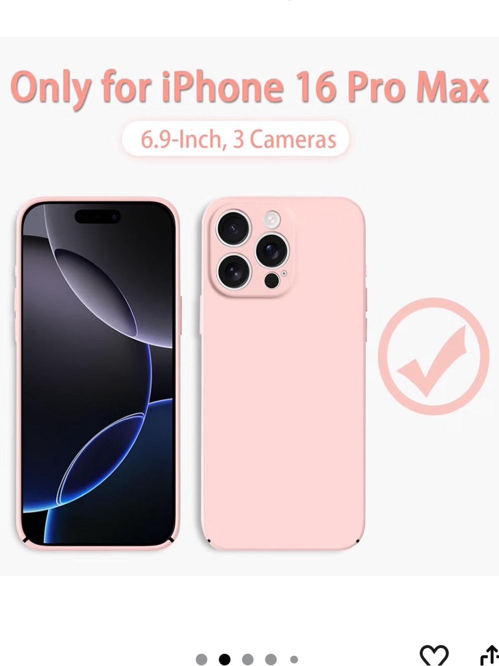 Slim Soft-Touch Pink Case for iPhone 16 Pro Max